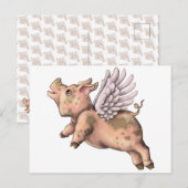 Schweine Fly Postkarte (Vorne/Hinten)