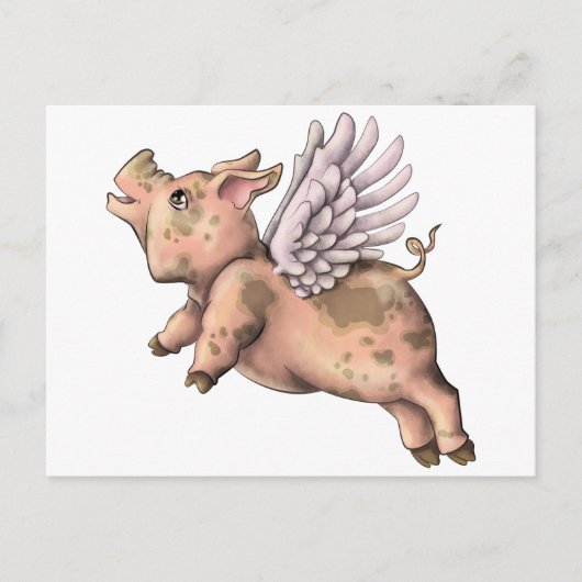 Schweine Fly Postkarte (Vorderseite)