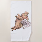 Schweine Fly Strandtuch (Vorderseite)