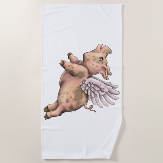 Schweine Fly Strandtuch (Vorderseite)