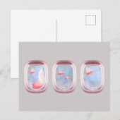 Schweine Flying Past Airplane Window Postkarte (Vorne/Hinten)