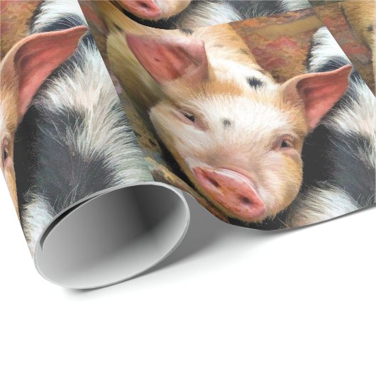 SCHWEINE GESCHENKPAPIER (Rolleneckpunkt)