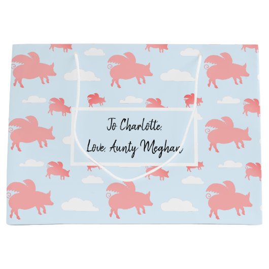 Schweine Große Geschenktüte (Vorderseite)