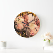 Schweine Große Wanduhr (Zuhause)