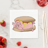 Schweine-Hotdog Serviette (Beispiel)