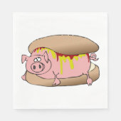 Schweine-Hotdog Serviette (Vorderseite)