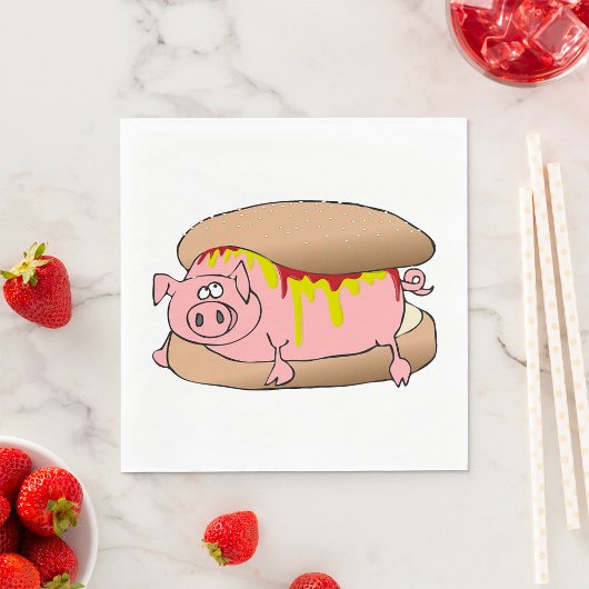Schweine-Hotdog Serviette