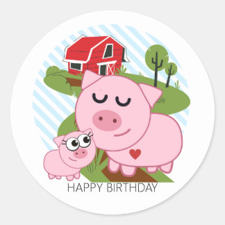 SCHWEINE IM BETRIEB RUNDER AUFKLEBER