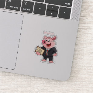Schweine im geschäftlichen Anzug Cartoon Aufkleber