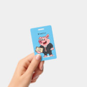 Schweine im geschäftlichen Anzug Cartoon Ausweis (Handheld)