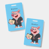 Schweine im geschäftlichen Anzug Cartoon Ausweis (Vorder- & Rückseite)