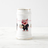 Schweine im geschäftlichen Anzug Cartoon Bierglas (Mittel)