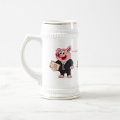 Schweine im geschäftlichen Anzug Cartoon Bierglas (Links)