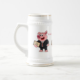 Schweine im geschäftlichen Anzug Cartoon Bierglas