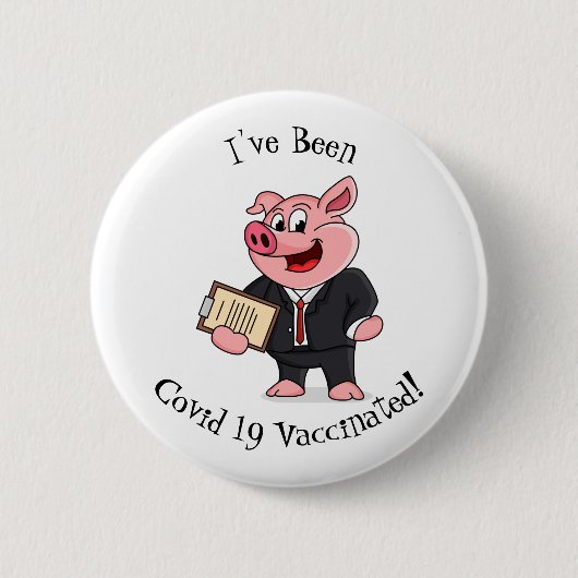 Schweine im geschäftlichen Anzug Cartoon Button (Vorderseite)