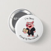 Schweine im geschäftlichen Anzug Cartoon Button (Vorne & Hinten)