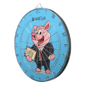 Schweine im geschäftlichen Anzug Cartoon Dartscheibe (Vorderseite rechts)