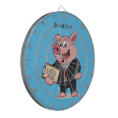 Schweine im geschäftlichen Anzug Cartoon Dartscheibe (Vorderseite Links)