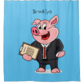 Schweine im geschäftlichen Anzug Cartoon Duschvorhang (Vorderseite)
