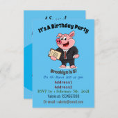 Schweine im geschäftlichen Anzug Cartoon Einladung (Vorne/Hinten)