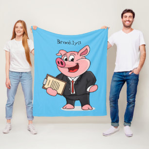 Schweine im geschäftlichen Anzug Cartoon Fleecedecke