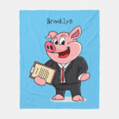 Schweine im geschäftlichen Anzug Cartoon Fleecedecke (Vorderseite)