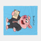 Schweine im geschäftlichen Anzug Cartoon Fleecedecke (Vorderseite (Horizontal))
