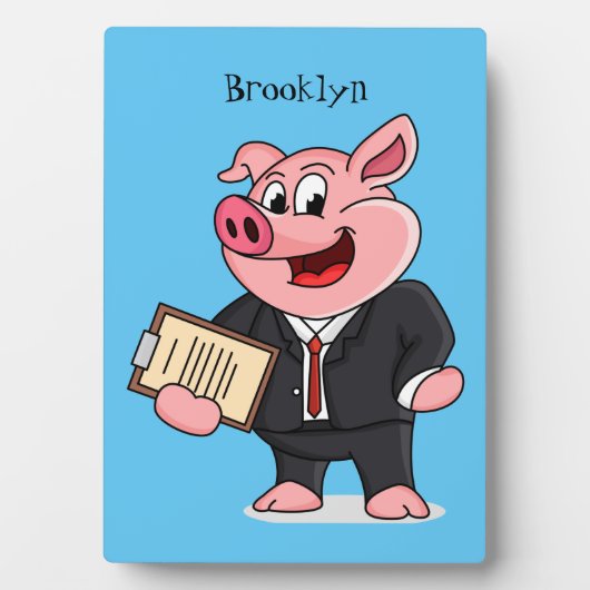 Schweine im geschäftlichen Anzug Cartoon Fotoplatte (Vorderseite)