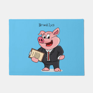 Schweine im geschäftlichen Anzug Cartoon Fußmatte