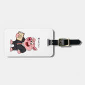 Schweine im geschäftlichen Anzug Cartoon Gepäckanhänger (Vorderseite horizontal)