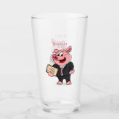 Schweine im geschäftlichen Anzug Cartoon Glas (Vorderseite)