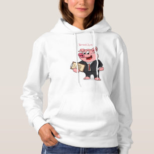 Schweine im geschäftlichen Anzug Cartoon Hoodie
