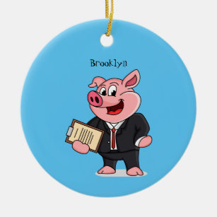 Schweine im geschäftlichen Anzug Cartoon Keramik Ornament