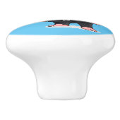 Schweine im geschäftlichen Anzug Cartoon Keramikknauf (Seitenansicht)