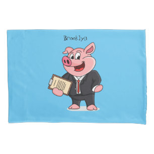 Schweine im geschäftlichen Anzug Cartoon Kissenbezug