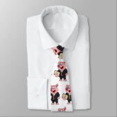 Schweine im geschäftlichen Anzug Cartoon Krawatte (Gebunden)