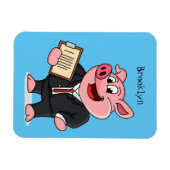 Schweine im geschäftlichen Anzug Cartoon Magnet (Horizontal)