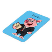 Schweine im geschäftlichen Anzug Cartoon Magnet (Linke Seite)