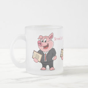 Schweine im geschäftlichen Anzug Cartoon Mattglastasse