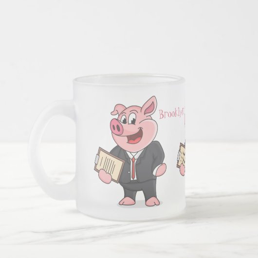 Schweine im geschäftlichen Anzug Cartoon Mattglastasse (Links)