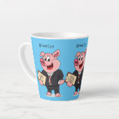 Schweine im geschäftlichen Anzug Cartoon Milchtasse (Linke Ecke)