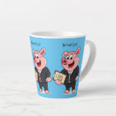Schweine im geschäftlichen Anzug Cartoon Milchtasse (Rechte Ecke)