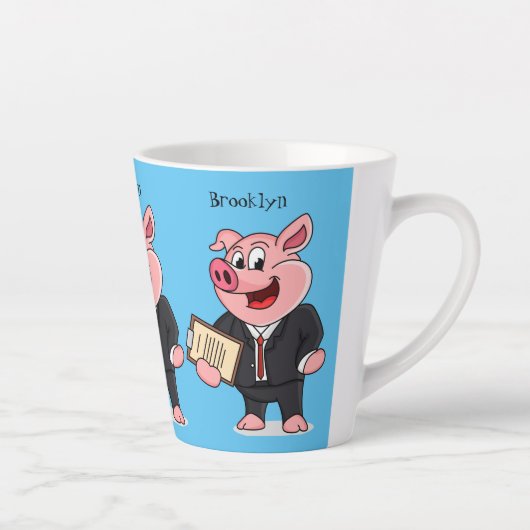 Schweine im geschäftlichen Anzug Cartoon Milchtasse (Rechts)