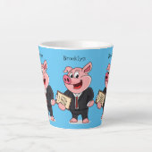 Schweine im geschäftlichen Anzug Cartoon Milchtasse (Vorderseite)
