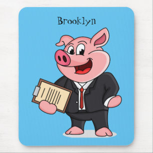 Schweine im geschäftlichen Anzug Cartoon Mousepad
