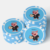 Schweine im geschäftlichen Anzug Cartoon Pokerchips (Stapel)