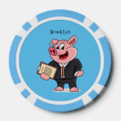 Schweine im geschäftlichen Anzug Cartoon Pokerchips (Rückseite)