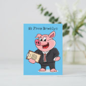 Schweine im geschäftlichen Anzug Cartoon Postkarte (Stehend Vorderseite)