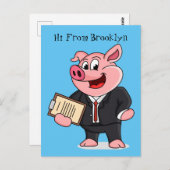 Schweine im geschäftlichen Anzug Cartoon Postkarte (Vorne/Hinten)