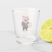 Schweine im geschäftlichen Anzug Cartoon Schnapsglas (Rückseite)